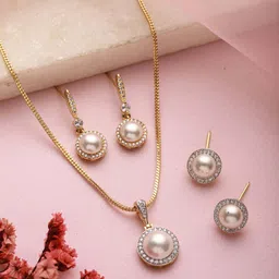 Jazz and Sizzle Gold-Plated AD-Studded & Beaded Jewellery Set-27