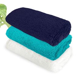 Heelium Blue & White 3-Pcs 600 GSM Bamboo Anti-Bacterial Bamboo Face Towels-picture-20
