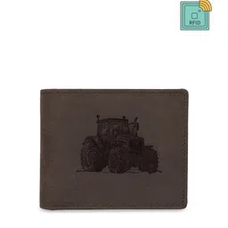 WildHorn Men Brown Printed RFID Protected Genuine Leather Two Fold Wallet-53