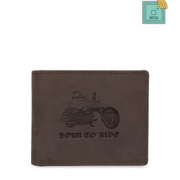 WildHorn Men Brown Printed RFID Protected Genuine Leather Two Fold Wallet-16