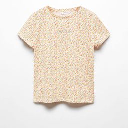 Mango Kids Girls Floral Printed Round-Neck Pure Cotton T-shirt-image-80