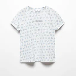 Mango Kids Girls Floral Printed Round-Neck Pure Cotton T-shirt-image-88