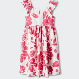 Mango Kids Girls Floral Printed Gathered Detail Empire Dress-image-27