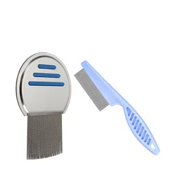 Alexvyan Set Of 2 Metal Small & long Teeth Combo Nit Comb-7