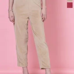Clora Creation Women Pack Of 2 Velvet Straight Fit Trousers-image-84