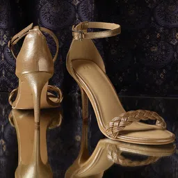 W Gold-Toned PU Stiletto Sandals-45