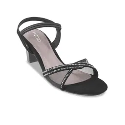 Metro Embellished Open Toe Block Heels-6
