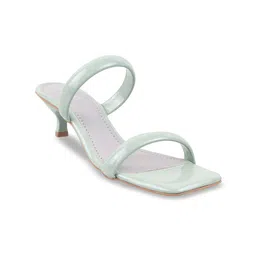 Metro Solid Kitten Heels With Open Back-54