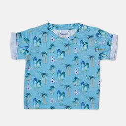 Softsens Boys Blue Bamboo Printed  T-shirt-image-76