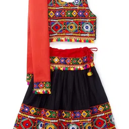BANJARA INDIA Girls Embroidered Thread Work Ready to Wear Lehenga & Blouse With Dupatta-image-33