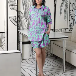 AKS Couture Women Printed Shirt With Shorts-image-83