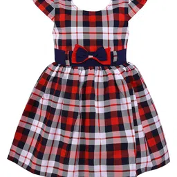 Wish Karo Red Checked Dress-image-54