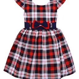 Wish Karo Red Checked Dress-image-44
