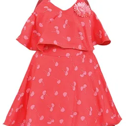 Wish Karo Peach-Coloured A-Line Dress-picture-42
