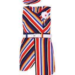 Wish Karo Girls Multicolored Striped A-Line Dress-image-44