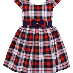 Wish Karo Girls Red &White Checked Dress-image-72