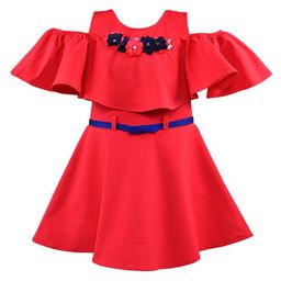 Wish Karo Red Satin Cold-shoulder Dress-image-12