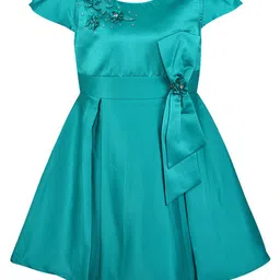 Wish Karo Green Satin Dress-image-70