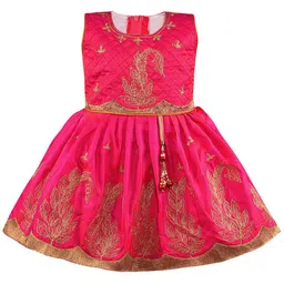 Wish Karo Embellished Floral Satin Dress-picture-34