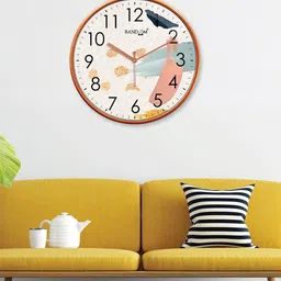 RANDOM Copper-Toned & White Printed Contemporary Wall Clock-22