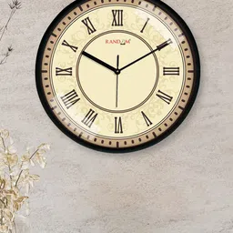 RANDOM Black Printed Round Shape Analogue Wall Clock-2