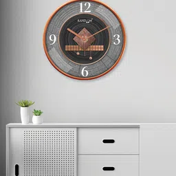 RANDOM Copper-Toned & Black Printed Contemporary Wall Clock-7