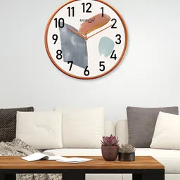 RANDOM Copper-Toned & Brown Printed Contemporary Wall Clock-26