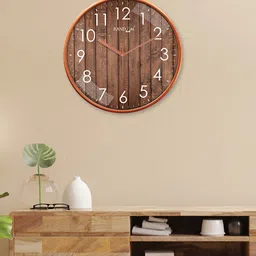 RANDOM Copper-Toned & White Printed Contemporary Wall Clock-20