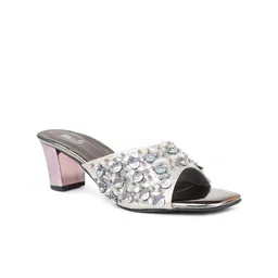 Inc 5 Grey Women Peep Toes Block Mules-48