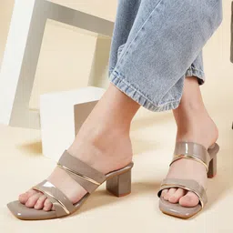 ZENVO Open Toe Block Heels-8