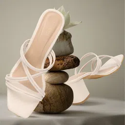 ICONICS Cross Strap Party Block Heels-17