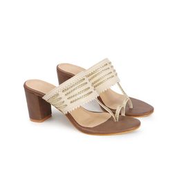 Mast & Harbour Cream-Coloured Open Toe Block Heels image 2