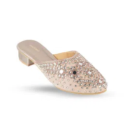 WALKWAY by Metro Embellished Pointed Toe Block Heel Mules-1