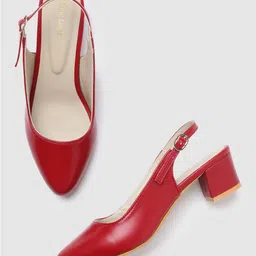 Marc Loire Red PU Work Block Pumps-17