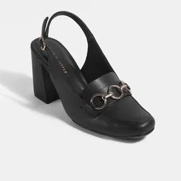 LEMON & PEPPER Round Toe Block Heeled Pumps-47