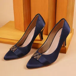 Rubeezz Women Blue Embellished Party Pumps-52