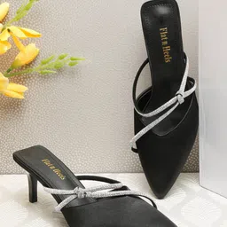 Flat n Heels Pointed Toe Embellished Slim Mules-13