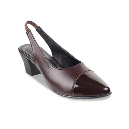 Metro Women Brown Block Mules-36