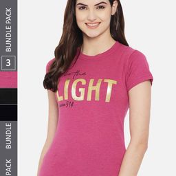 Fabflee Pack Of 3 Typography Printed Cotton T-shirt-picture-22