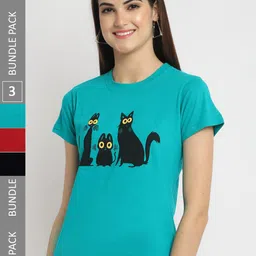 Fabflee Pack of 3 Printed Cotton T-shirt-picture-13