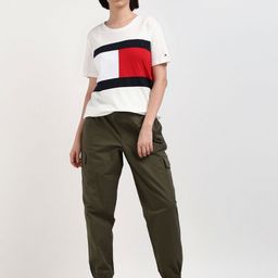 Tommy Hilfiger Women Colourblocked Round Neck Pure Cotton T-shirt-picture-7
