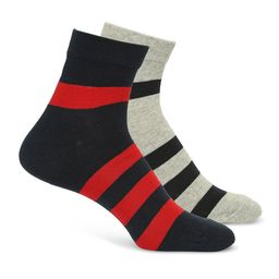 UnderJeans by Spykar Men Pack Of 2 Striped Ankle Length Cotton Socks-image-39