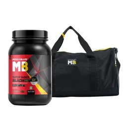 MuscleBlaze Super Gainer Black Powder With Gym Duffle Bag - Chocolate - 1Kg-image-37