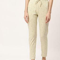 ETC Women Beige Cotton Printed Lounge Pants-picture-23
