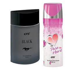 CFS Black & Pure Heart Set Of 2 EDP & Deodorant Body Spray - 300ml-7