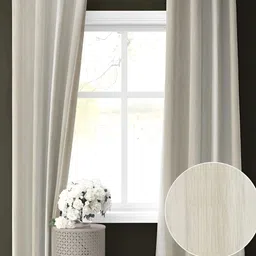 RIDHAAN Cream-Coloured Textured Room Darkening Window Curtain-image-33