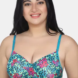 MAROON Printed Full Coverage Heavily Padded All Day Comfort Seamless Cotton T-shirt Bra-picture-34
