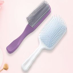 Kuber Industries Set of 2 Flexible Bristles Hair Brush With Paddle-3