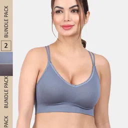 Amour Secret Pack Of 2 Lightly Padded Medium Support Anti Odour Full Coverage Bra-23