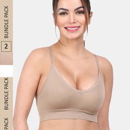 Amour Secret Pack Of 2 Full Coverage Lightly Padded Medium Impact Anti-Odour Sports Bra-56